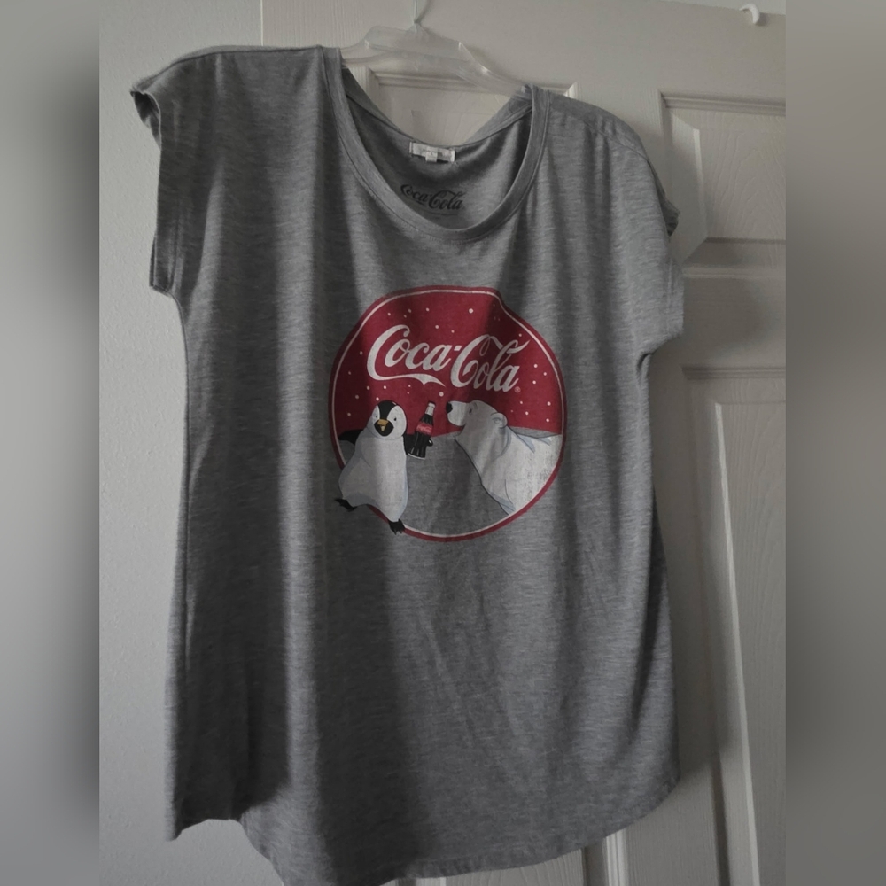 Coca-Cola Gray Tee with Red Logo and Polar Bears